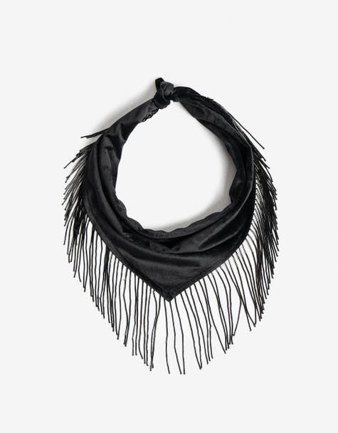 bandana à franges en cuir